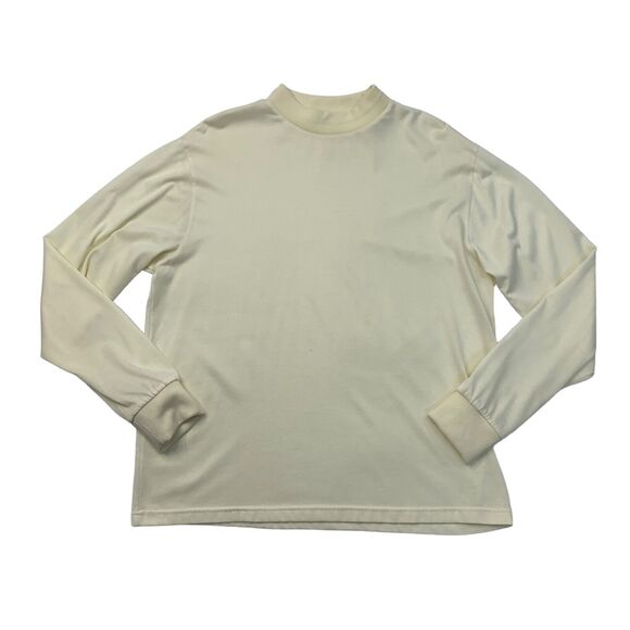 Vintage PGA Tour Mens M Medium Meringue Yellow Mock Neck Long Sleeve Golf - Picture 1 of 9